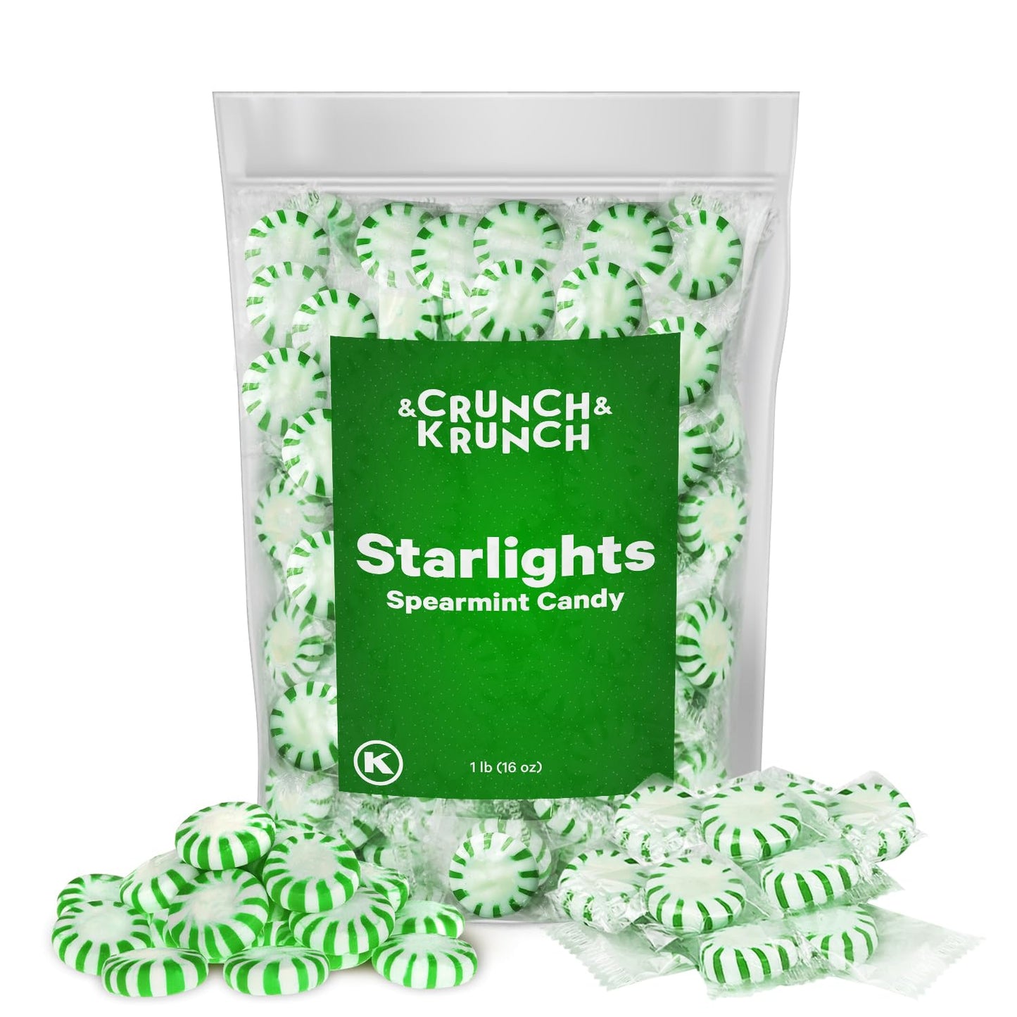 Starlight Spearmint Individually Wrapped Candy  Sweets for On the Go Refreshment Starlight Mints Bulk Individually Wrapped Spearmint Candy for Office Hard Candy Starlight Mints for Cool Breath 1lb