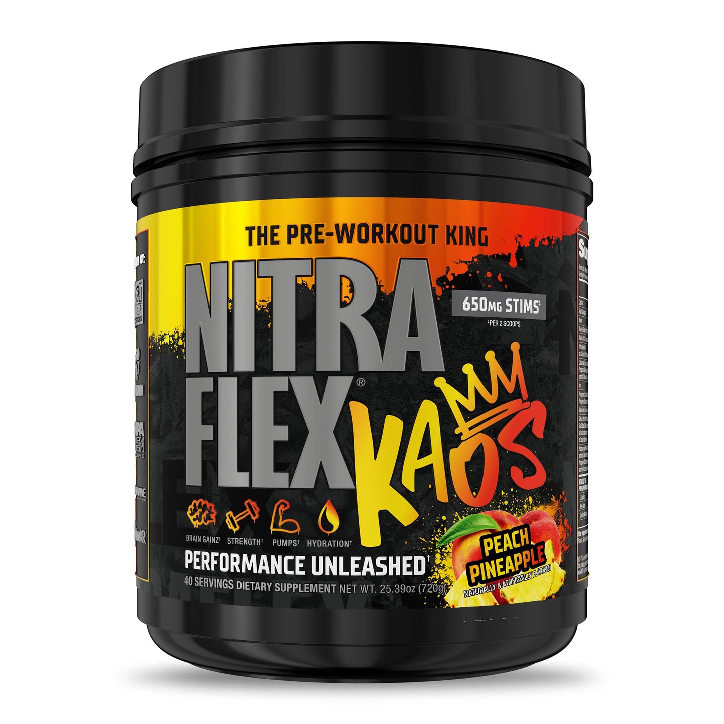 GAT SPORT Nitraflex KAOS Pre-Workout Powder (Peach Pineapple)
