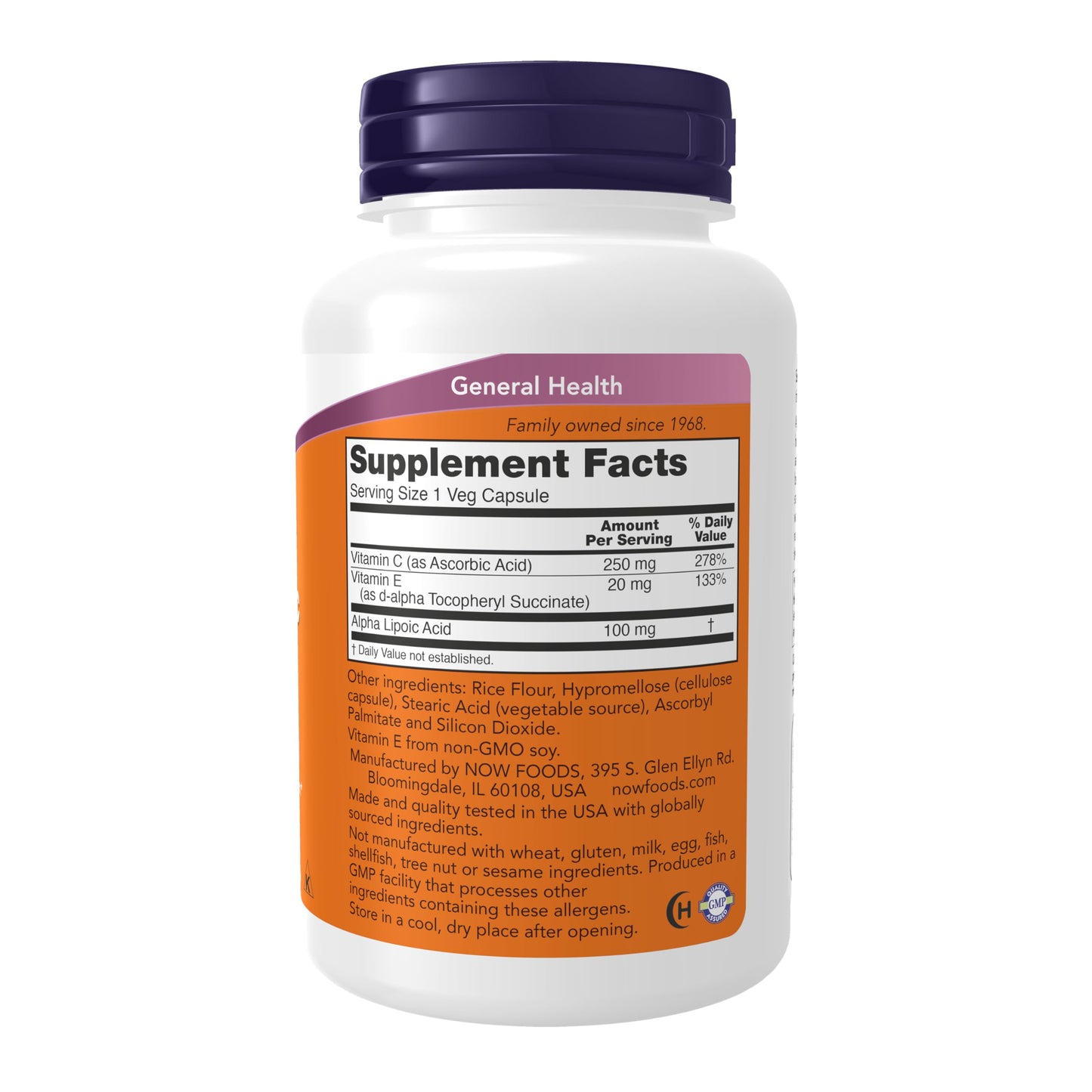 NOW Foods Supplements, Alpha Lipoic Acid 100 mg with Vitamins C & E, Free Radical Scavenger*, 120 Veg Capsules