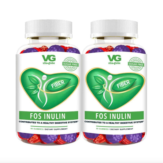 VitaGlobe FOS Prebiotic 2.5g Gummy Vitamin, 120 Count (Pack of 2)