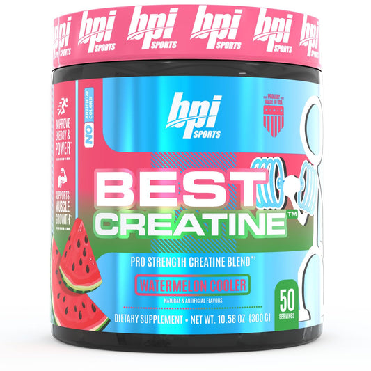 BPI Sports Best Creatine - Includes 6 Advanced Forms of Creatine - Supports Muscle Building and Post-Workout Recovery - Watermelon Cooler, 50 Servings