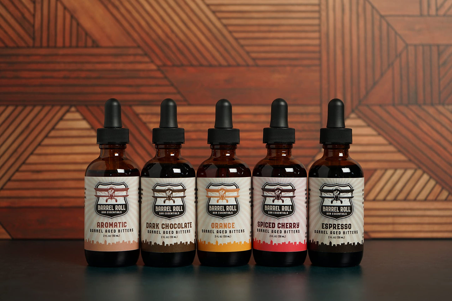 Barrel Roll Bar Essentials Espresso Cocktail Bitters  Drink Mixers for Cocktails  Premium Cocktail Mixers  Barrel Aged Bitters for Cocktails and Alcohol  Allergen  Gluten Free  2 fl oz Bottle