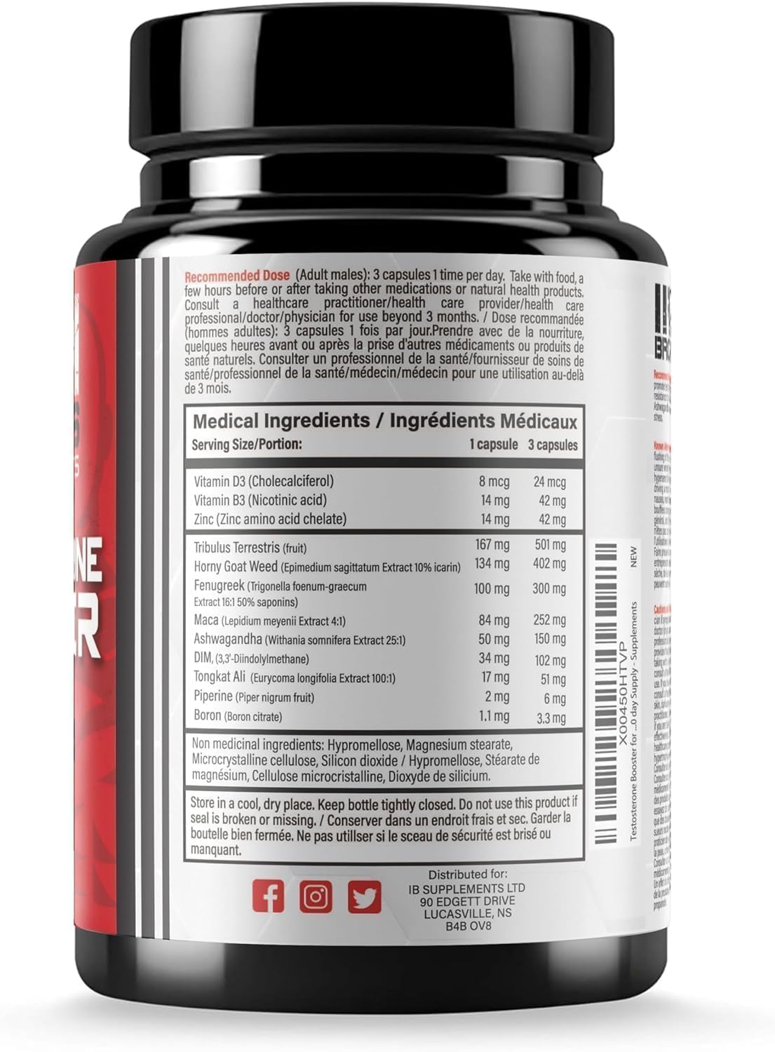 Iron Brothers Supplements Testosterone Booster for Men, 90 Capsules | Testosterone Supplements for Men to Enhance Muscle Growth | Estrogen Blocker | Promotes Fat Loss & Increase Performance - 30 Days