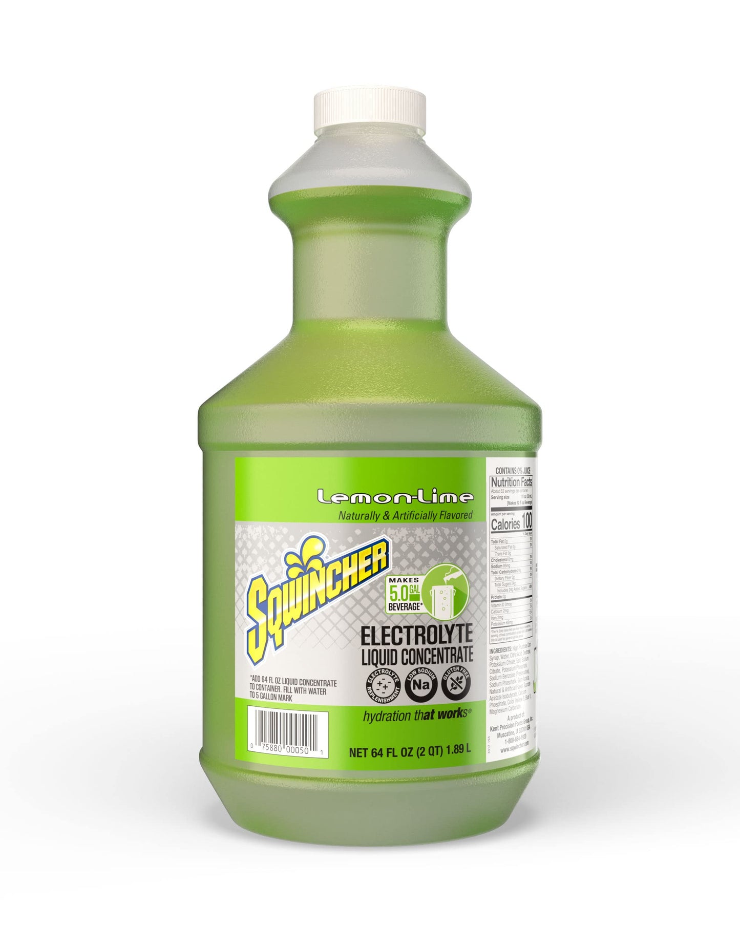 Sqwincher Liquid Concentrate, Lemon Lime, 64 fl oz (Pack of 6)