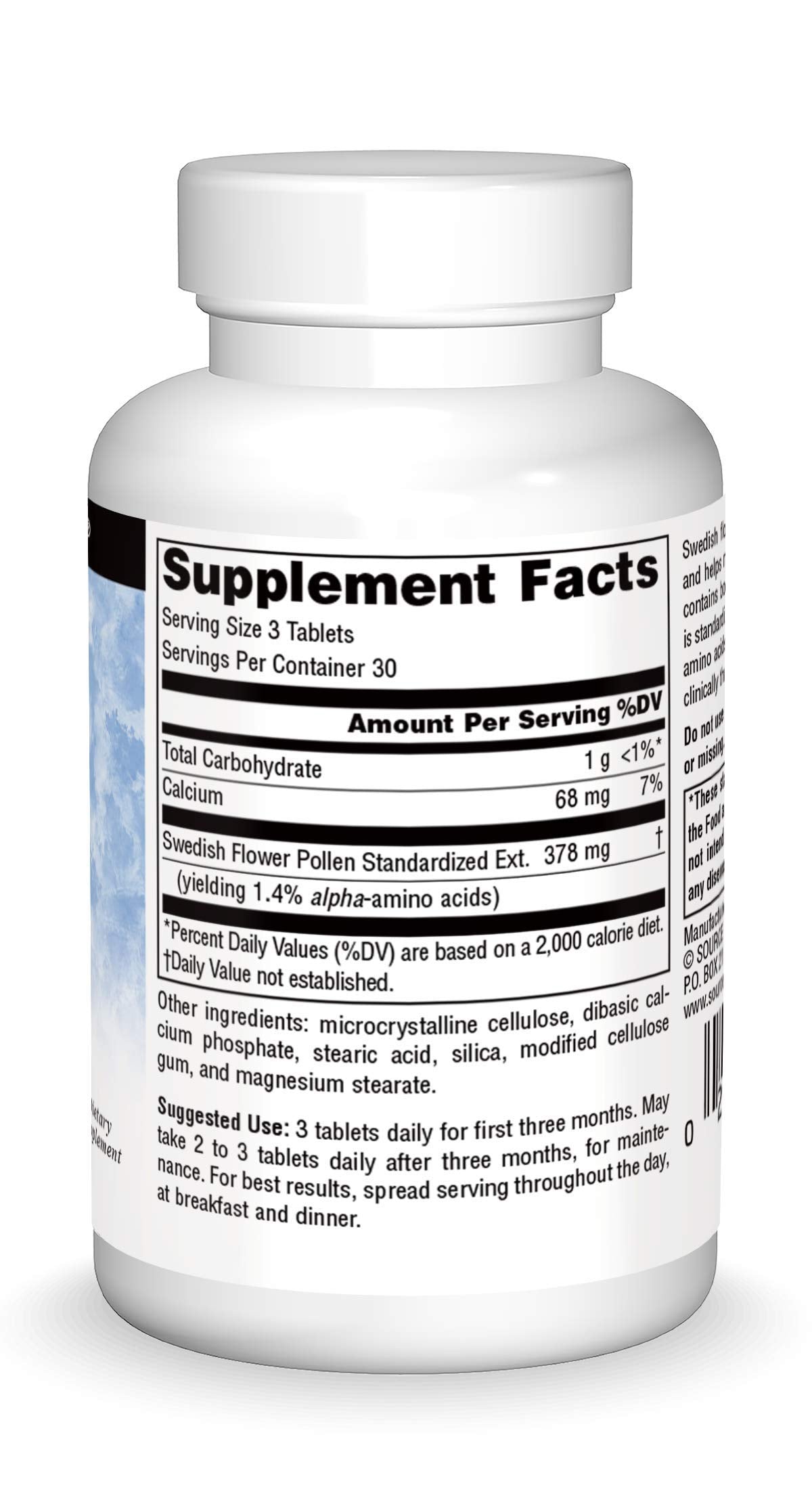Source Naturals Swedish Flower Pollen Supports Prostate Function and Healthy Urine Flow* - 90 Tablets