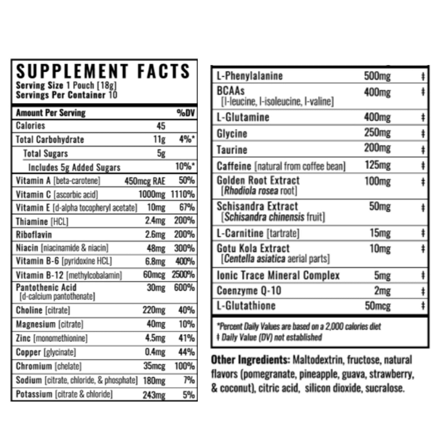 Wilderness Athlete - H.E.R.O. | Hydrate Energize Recharge Overcome - Energy Powder with Zero Sugar - Hydration Electrolyte Mix with 1000mg of Vitamin C (10ct. Box)