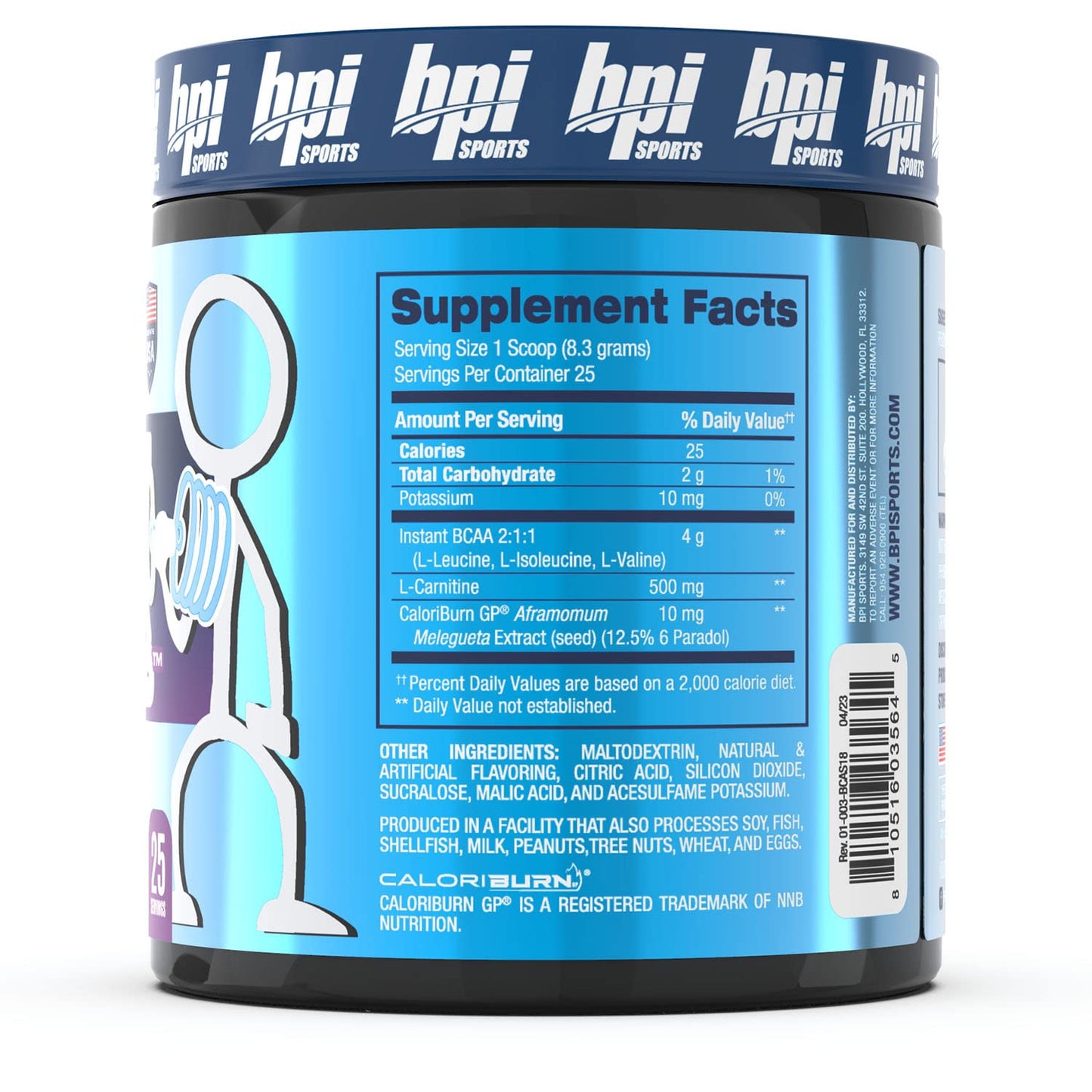 BPI Sports Best BCAA Shredded - Thermogenic Recovery Drink - Caffeine Free - BCAA Powder - Lean Muscle Building, Preworkout, Aminos & Hydration - Snow Cone - 25 Serving