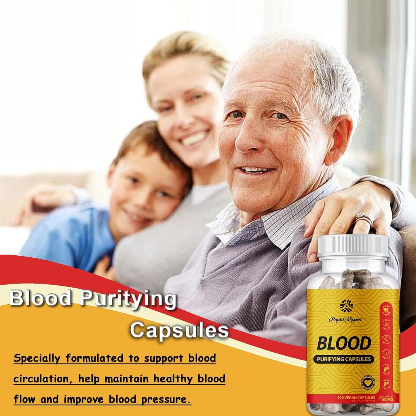 TAFUTY Blood Purifying Capsules Organic, GMO-Free, Gluten Free, Vegan 1100 mg (1)