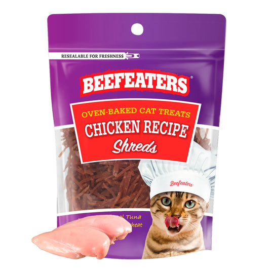 Beefeaters Cat Treat  Chicken Fillet Recipe Shreds 141oz Case of 12  Real Cat Food No SugarSoyCornWheat  High Protein  Taurine  Training Treats  No Artificial Additives