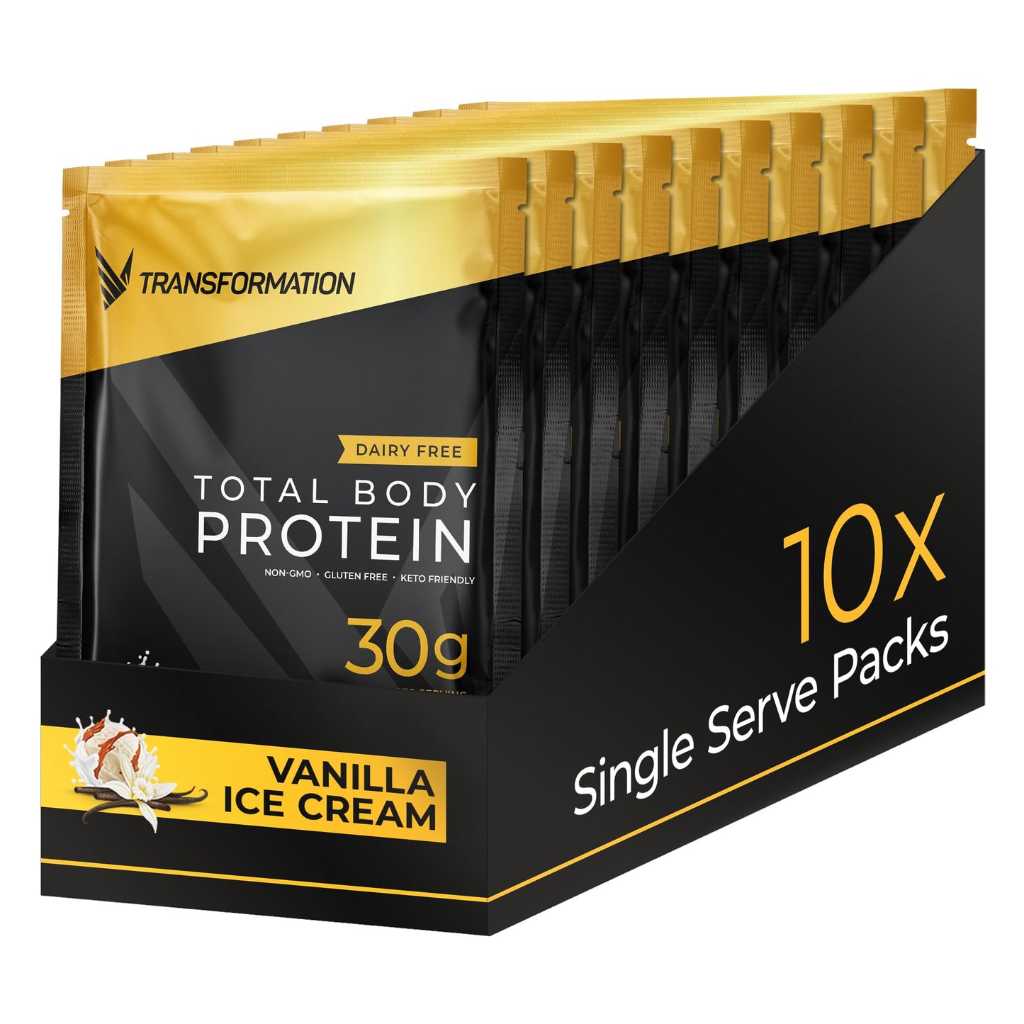 Transformation Protein Super Blend | Egg White, Collagen Peptides, and Plant Protein | 15 Billion CFU Probiotics | Digestive Enzymes | MCT Oil | Low Carb Shake for Men & Women | Vanilla, 10 pack