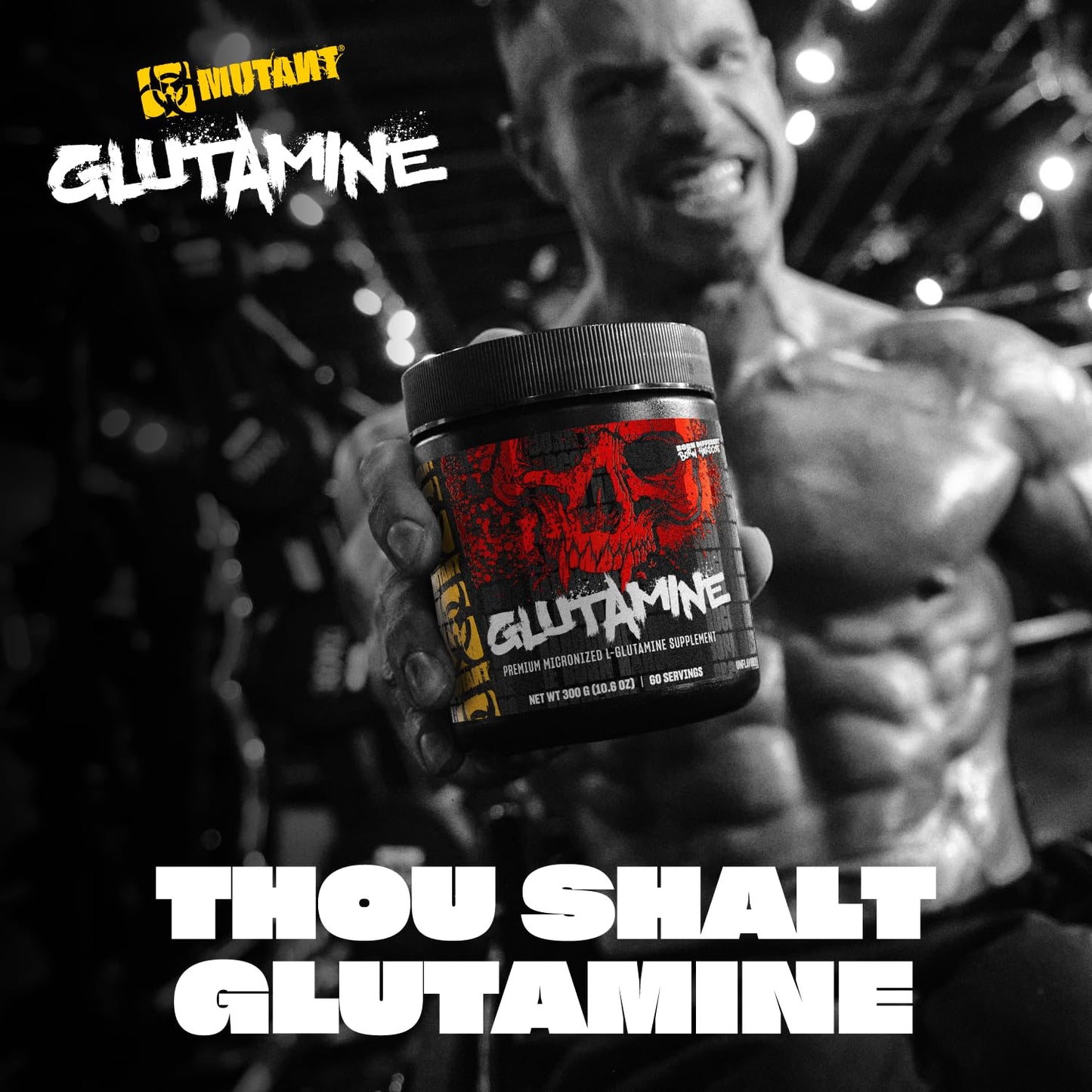 Mutant Glutamine - 100% Pure Workout Supplement to Help Replenish Glutamine Levels for Improved Muscle Repair, Immune and Digestive System Support After Physical Activity - 300 g - Unflavored