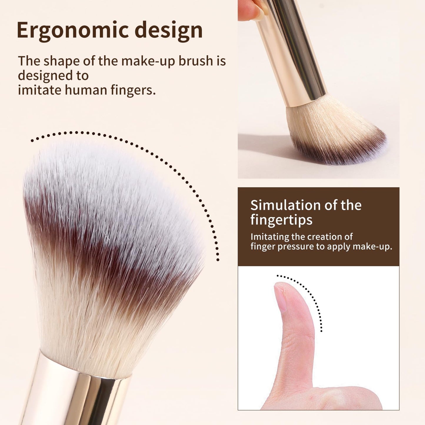 MAANGE 18 Pcs Makeup Brushes with Laser Bag, Premium Synthetic Makeup Brush Set Professional Makeup Tools Eyeshadow Eyebrow Foundation Blush Concealer Face Powder Blending Brushes Kit-Champange Gold