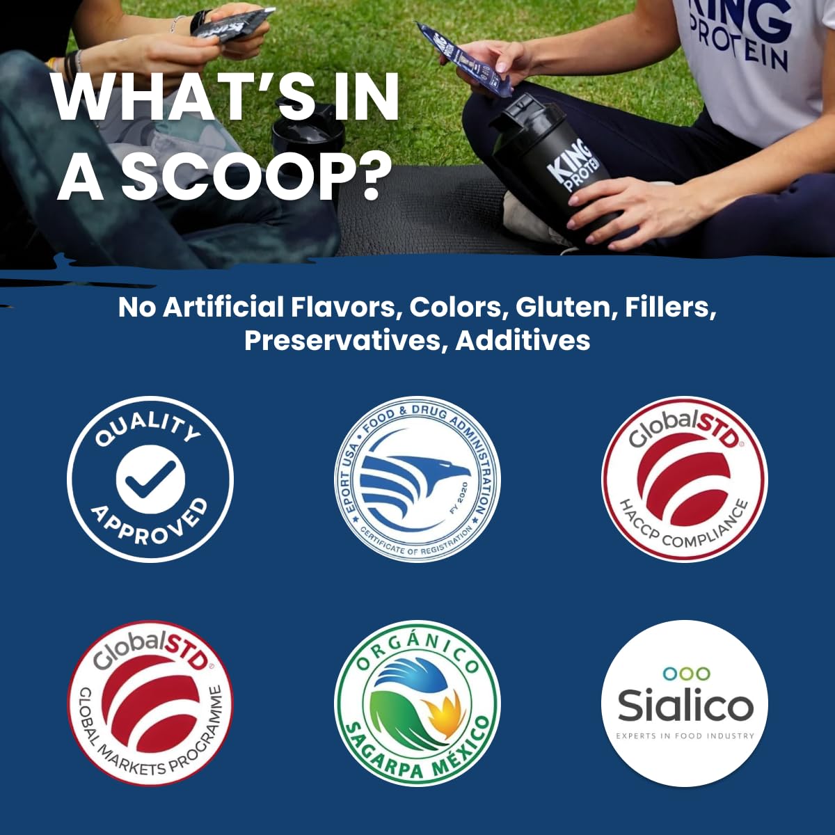 KING Protein Clean Unflavored Whey Isolate Protein Powder with Creatine | 23g plus 5g Creatine & Organic BCAA per Serving | 100% Natural | No Carbs | Preservatives, GMO, Soy & Gluten Free, 30 Servings