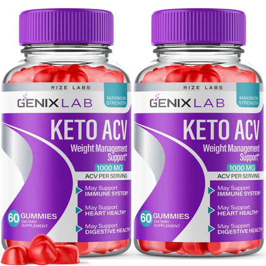 (2 Pack) Genix Lab Keto ACV Gummies - Genix Lab for Advanced Weight Loss, Keto + ACV Gummy, Genix Lab Maximum Strength Supplement, GenixLab Gummies Reviews (120 Gummies)