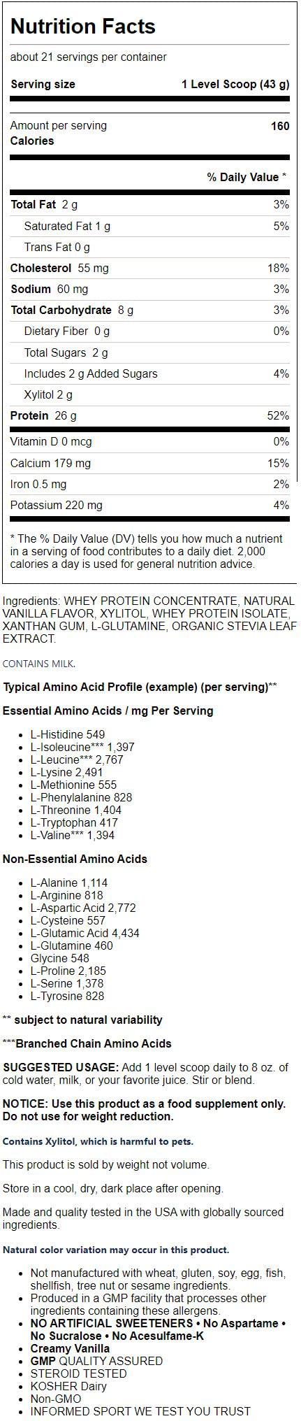 NOW Foods Sports Whey Protein Natural Vanilla - 2 lbs