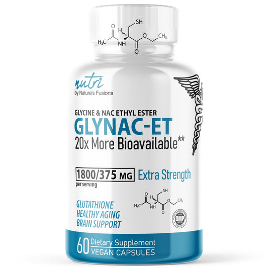 Nature's Fusions NAC Ethyl Ester + Glycine - Extra Strength 375mg - NACET 1800mg - 20x More Bioavailable Than GlyNAC - N-acetylcysteine - Anti Aging Supplement, Boost Glutathione (60 Capsule)