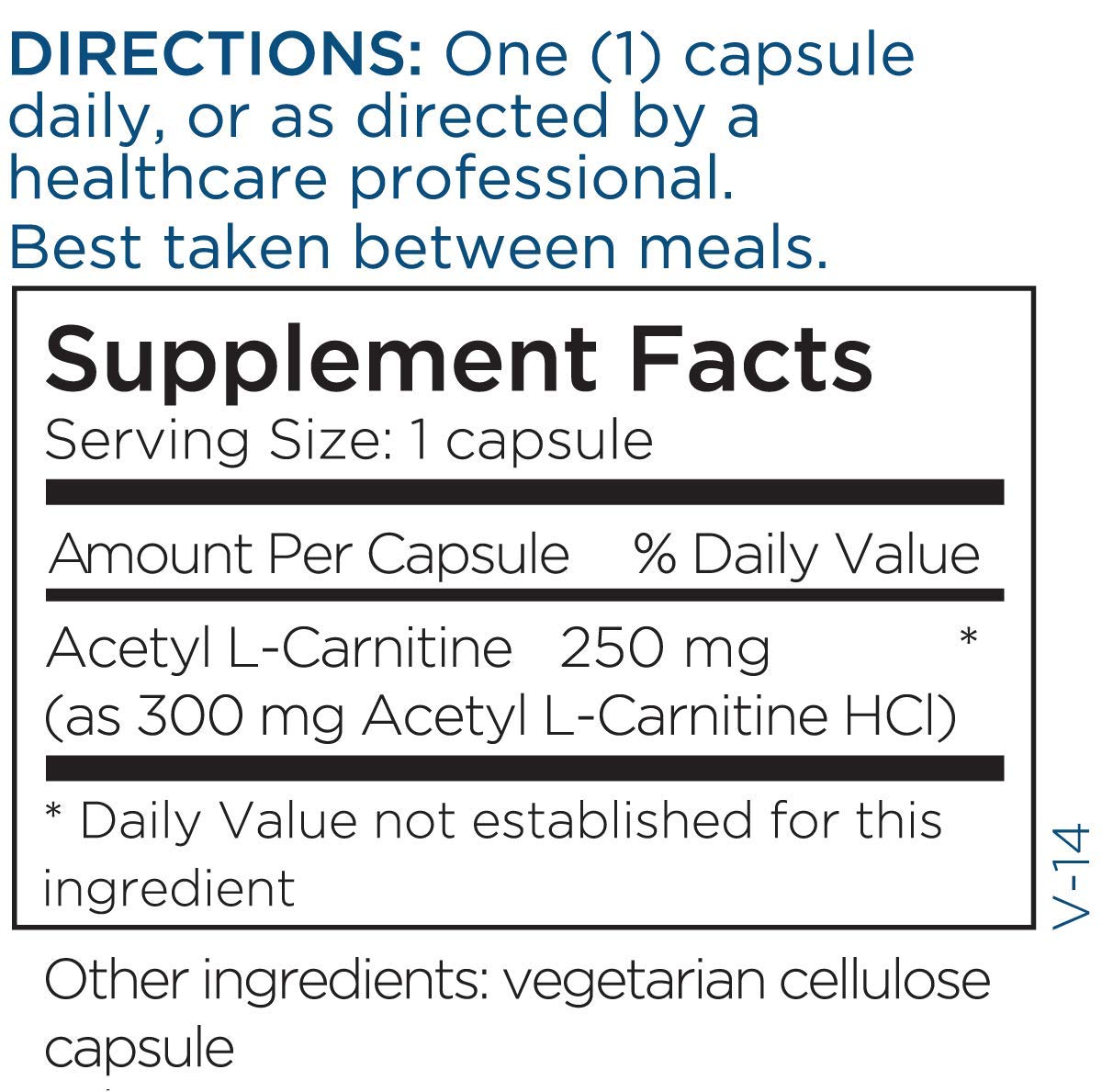 Metabolic Maintenance Acetyl L-Carnitine - Pure 250mg Amino Acid Supplement for Antioxidant, Cognitive, Memory + Mood Support - Helps Nourish Nerve Health in The Brain (60 Capsules)