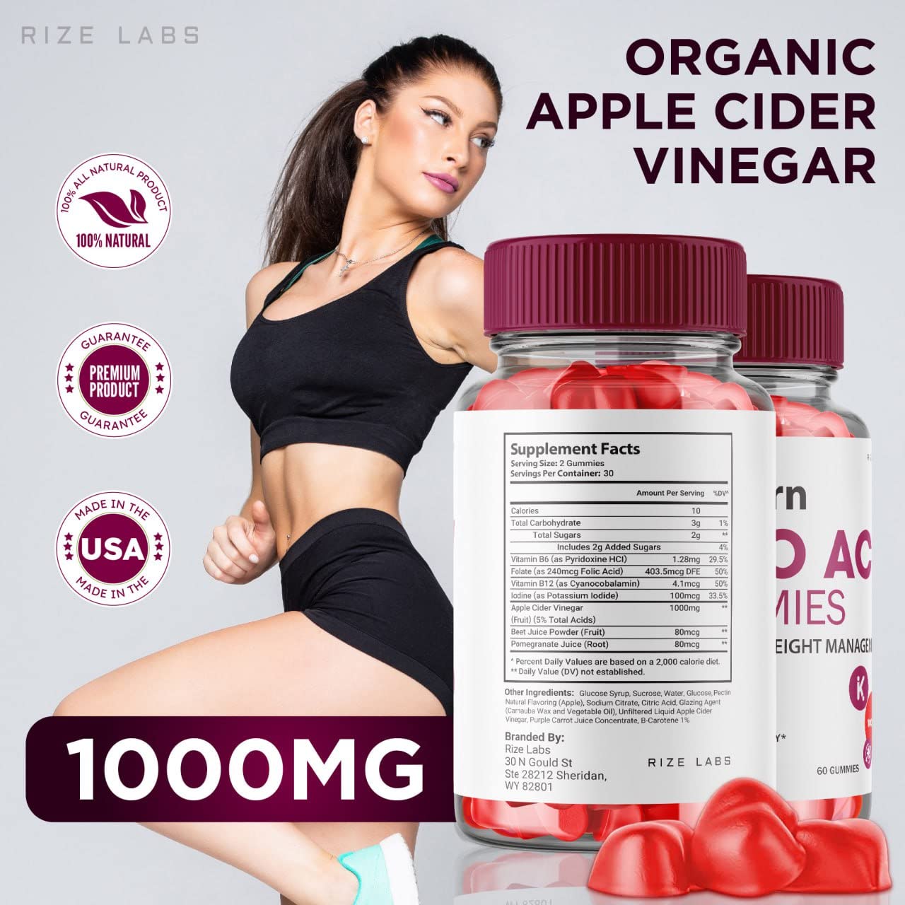 rize labs - Pro Burn Keto ACV Gummies, Advanced Formula Support Weight Loss, All Natural Apple Cider Supplement, Keto + ACV Pro Burner Gummy (300 Gummies) (Pack of 5)