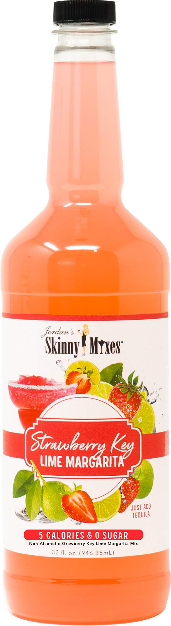 Jordans Skinny Mixes Sugar Free Strawberry Key Lime Margarita Mix Flavored Cocktail Mixer for Drinks Marg Drink Flavoring for Cocktails  Mocktails Low Calorie Keto Friendly 32 Fl Oz 1 Pack