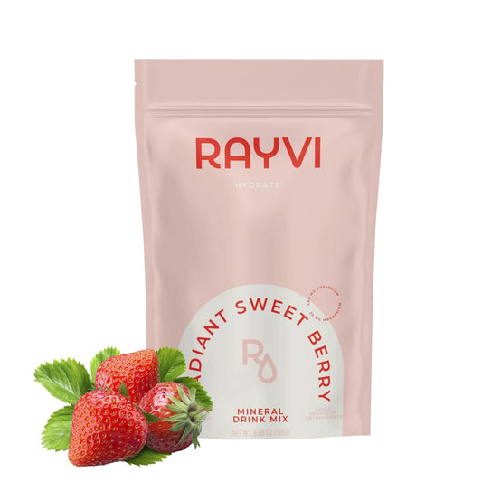 Rayvi Zero Sugar Electrolytes + Minerals Hydration Powder - Vegan, No Sugar and Artificial Additives - 1 Pack (30 Servings) - Electrolyte Powder Hydration Mix - (Radiant Sweet Berry Flavor)