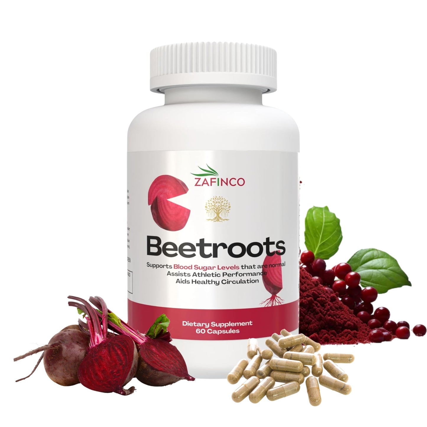 ZAFiNCO Beet Root Max Capsules-1300mg Per Serving - Organic Beet Root Powder Capsules for Mens Health & Supports Nitric Oxide Production, Increase Blood Flow & Super antioxident-60 Count Non-GMO-USA