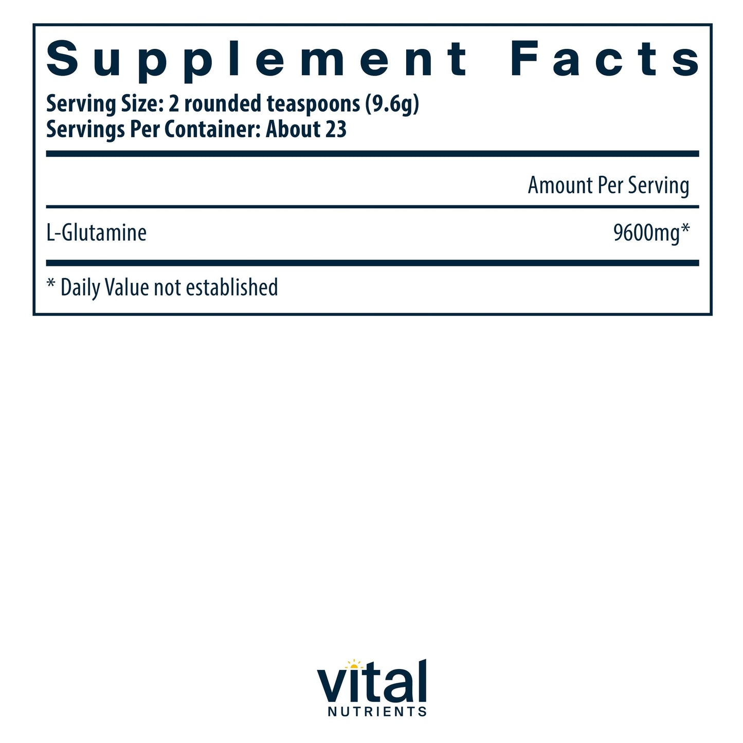 Vital Nutrients Glutamine Powder - Healthy Gastrointestinal Tract Function - Gluten, Dairy, Soy Free - Non-GMO - 225g/8 oz L-Glutamine Powder