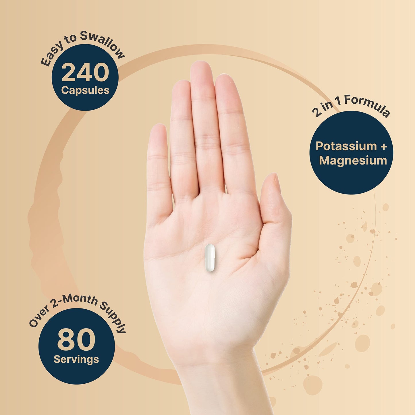 Potassium Magnesium Supplement - Potassium 200 mg + Magnesium 200 mg | 240 Capsules - Easily Absorbed Citrate Forms - Muscle, Bone, & Heart Health Support - Non-GMO