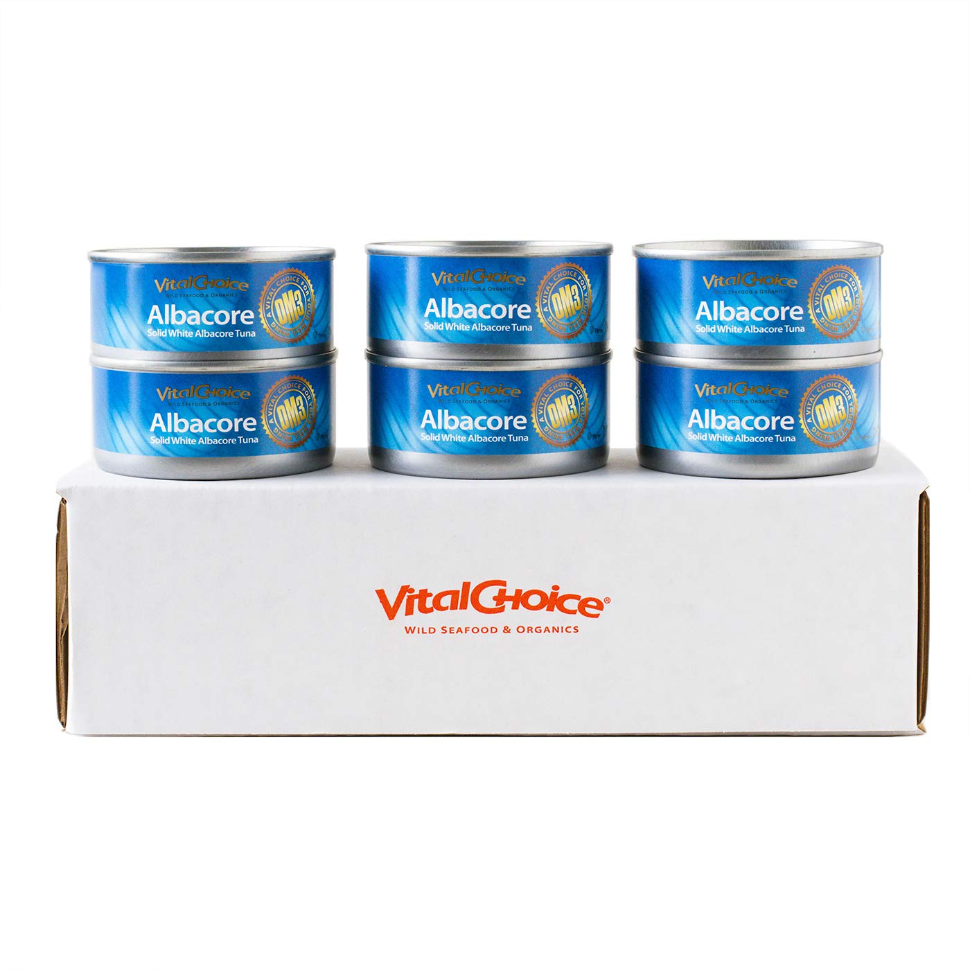 Vital Choice Albacore Tuna Can 6Pack  Natural WildCaught Canned Tuna  GlutenFree DolphinSafe LowSodium Certified Kosher and Sustainable Tuna In Organic Extra Virgin Olive Oil 375 oz Cans Pack of 6