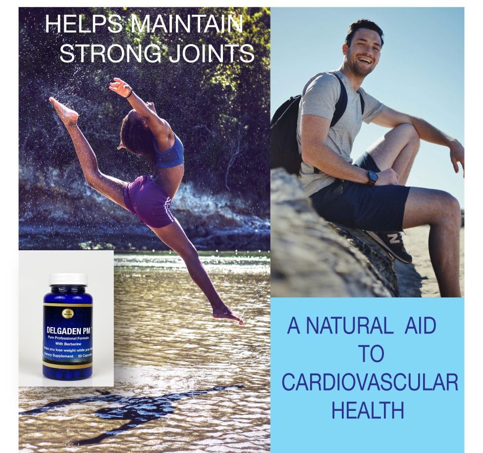 Delgaden PM - Suplemento para Weight Loss Supplement While You Sleep - with Hydrolyzed Collagen and Berberine (60 softgels)