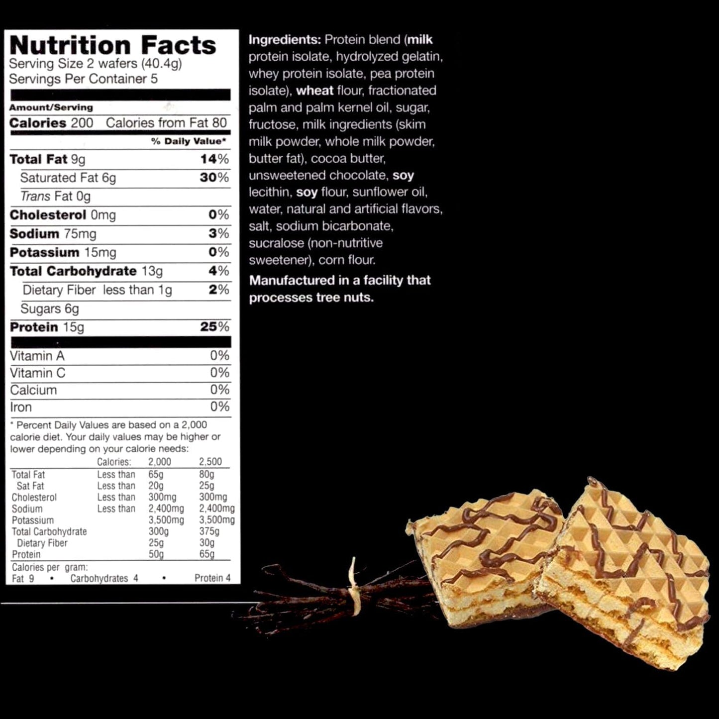 ProtiWise High Protein Wafers | Vanilla | 15g Protein Per Serving, Low Carb, Low Sugar, High Fiber Snack | Gluten-Free, Keto-Friendly Diet for Hunger Control & Weight Loss | 5/Box