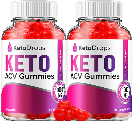 (2 Pack) Keto Drops ACV Gummies - Advanced Formula Drops Keto Plus ACV Gummies Apple Cider Vinegar, Weight Management, ACV Dietary Supplement Men Women (120 Gummies)