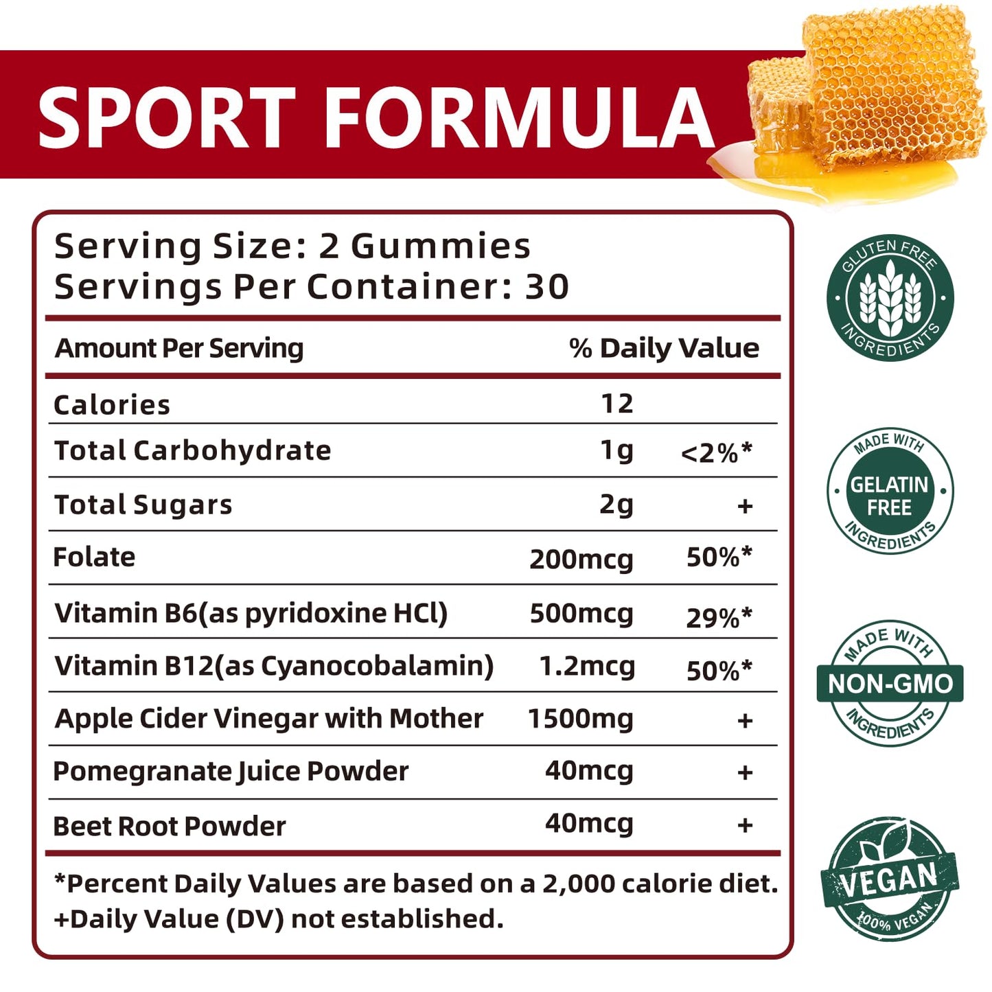 Keto ACV Gummies Advanced Formula, Apple Cider Vinegar with Mother & Lemon Honey Flavor, Vitamins B6 & B12 - Vegan & Non-GMO - Supports Gut Health, Metabolism & Fat Burn for Women (120 Count)