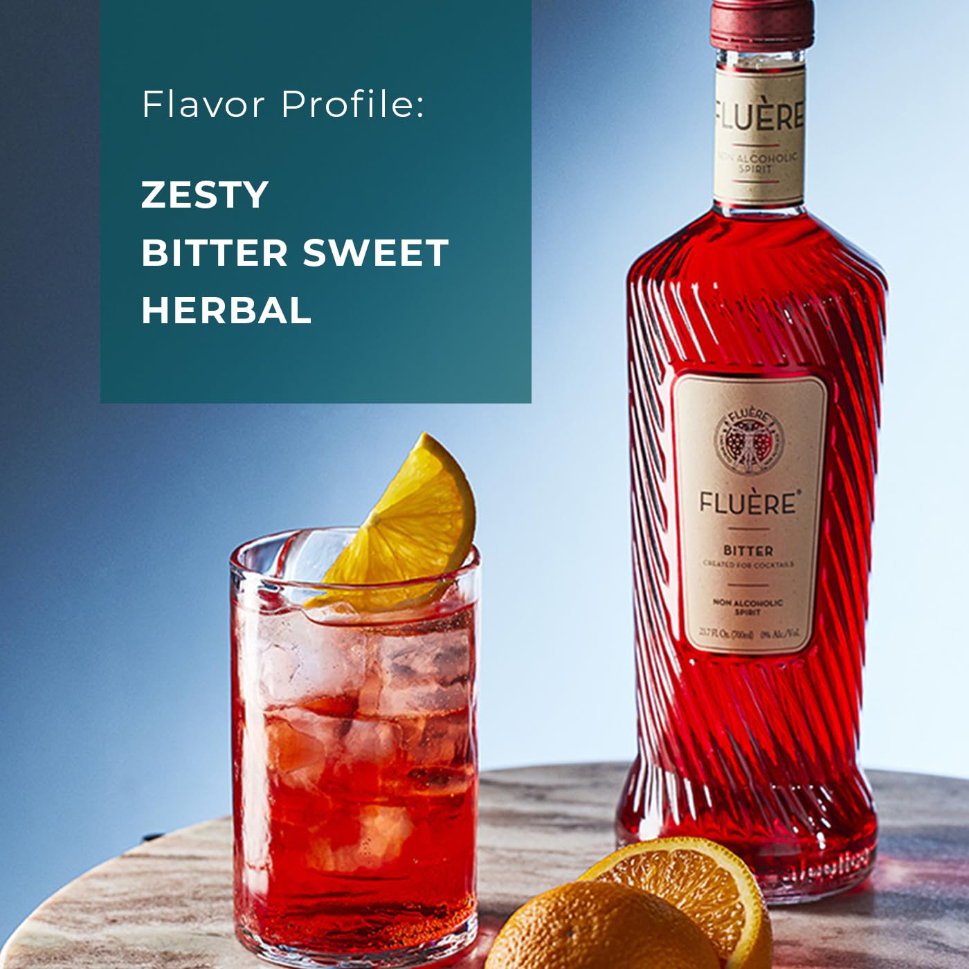 FLUÈRE BITTER  Non Alcoholic Aperitivo Bittersweet Liqueur Alternative  Award Winning NonAlcoholic Spirit  Ideal for NonAlcoholic Cocktails