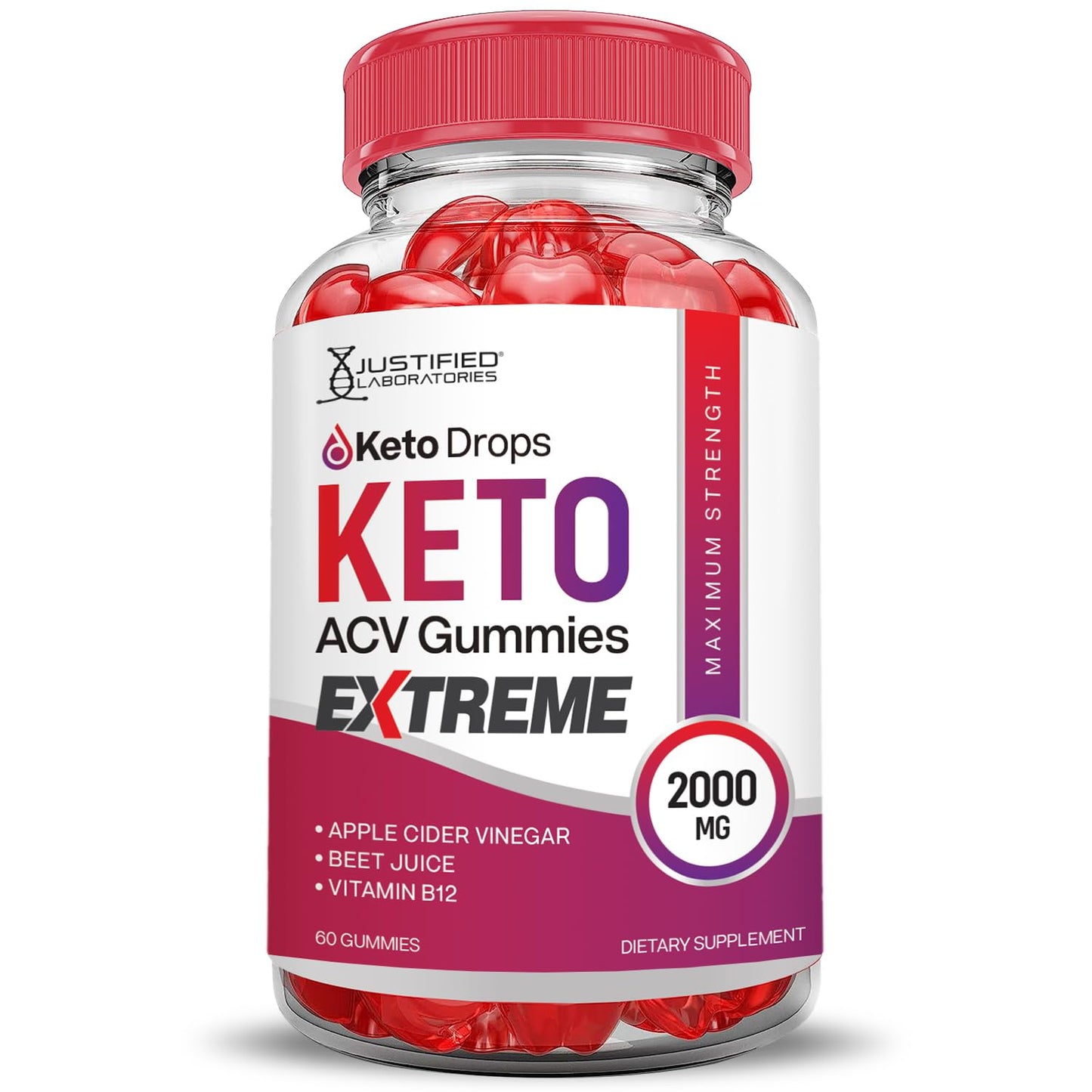 (2 Pack) Keto Drops Keto ACV Gummies Extreme 2000MG Keto Drops Keto Gummies Advanced Formula Apple Cider Vinegar with Pomegranate Beet Juice Powder B12 Vegan Non GMO 120 Gummys