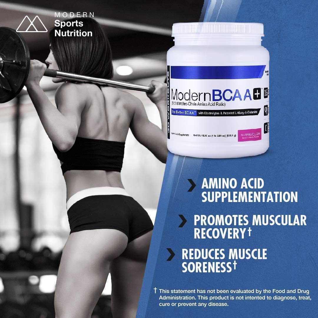 Modern BCAA+ Essential Amino Acid (EAA) Branched Chain Amino Acid (BCAA) Muscle Recovery Supplement Powder Drink Mix, Peach Tea - 30 Servings