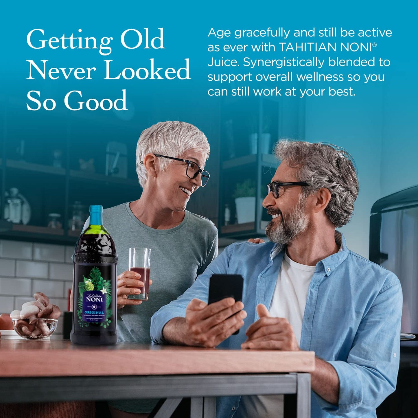TAHITIAN NONI Juice by Morinda Original and Authentic Noni Fruit Puree from Tahiti with Natural Blueberry  Grape Resveratrol AllNatural Daily Wellness Drink  4 One Liter Juice Bottles Per Case