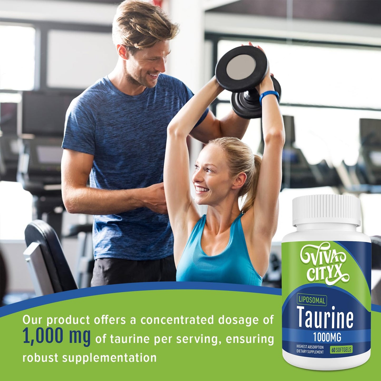 Taurine 1000mg - Liposomal Taurine Amino Acid Supplement for Heart, Liver, and Brain, Longevity - High Absorption, Vegan & Gluten Free (60 Softgels - 2 Pack)