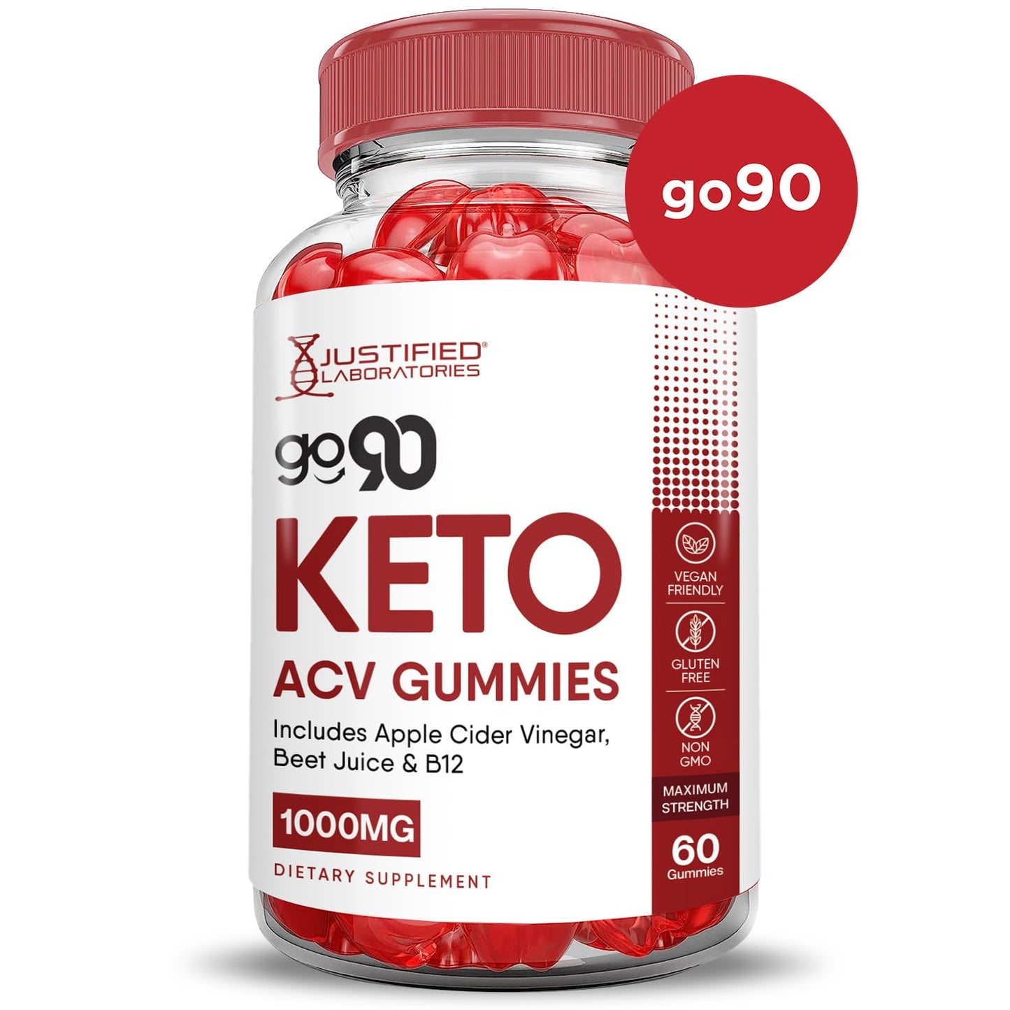 Go 90 Keto ACV Gummies Advanced Formula 1000MG Go90 Keto Gummies Apple Cider Vinegar Formulated with Pomegranate Beet Juice Powder B12 Vegan Non GMO 60 Gummys