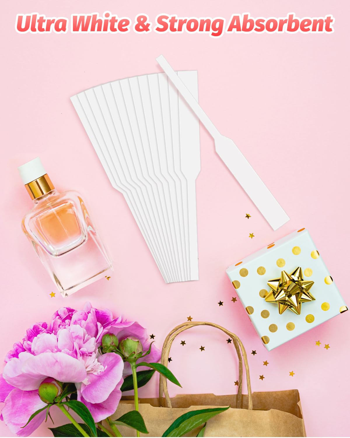 500 Pieces Perfume Tester Strips, Disposable Fragrance Test Strips, Pure White and Strong Absorbent, Fragrance Blotter Strips, Scent Strips, for Fragrances Essential Oils Spice