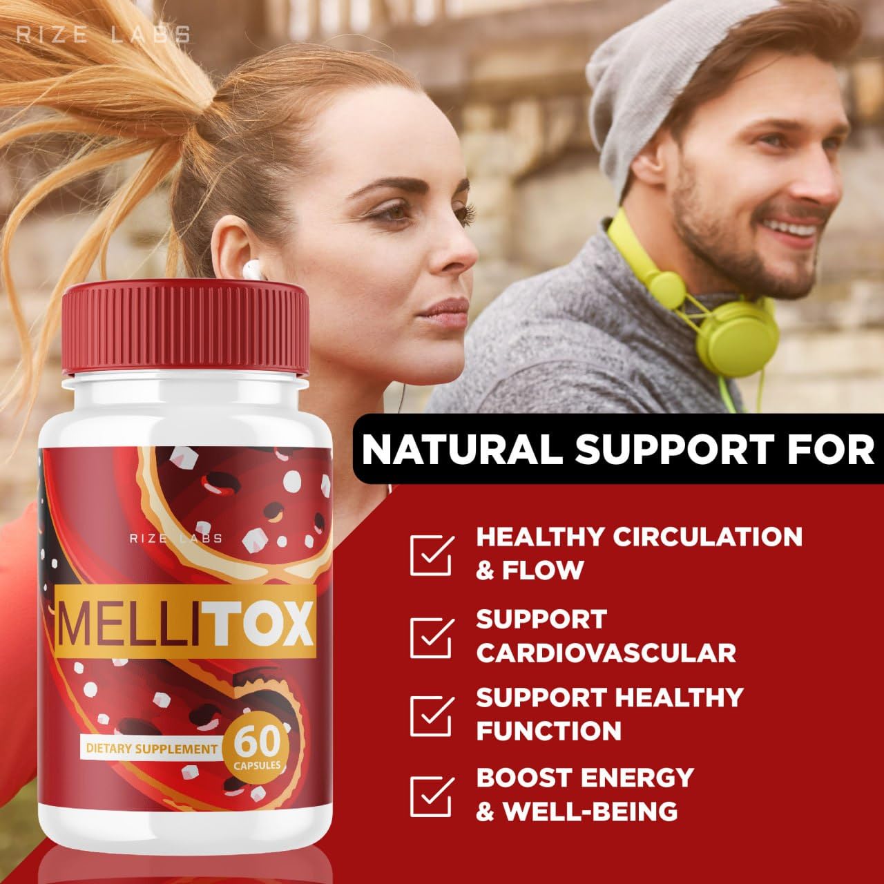 rize labs (5 Pack) MelliTox Capsules, MelliTox Supplement Body Detox, MelliTox Maximum Strength Formula, MelliTox Pills for Healthy Cells, MelliTox Pastillas Review (300 Capsules)