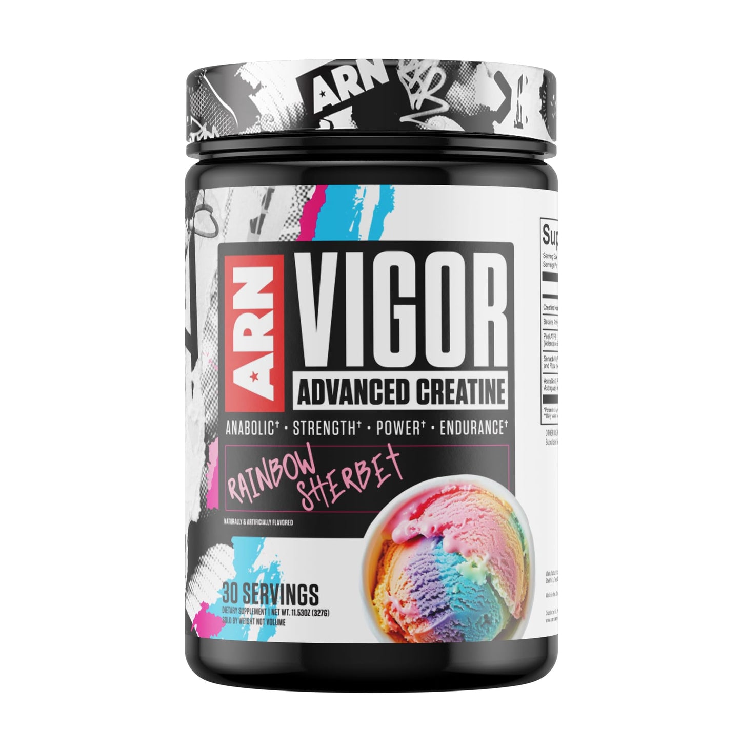 Arms Race Nutrition | ARN | Vigor Advanced Creatine Formula (30 Servings, Rainbow Sherbet)