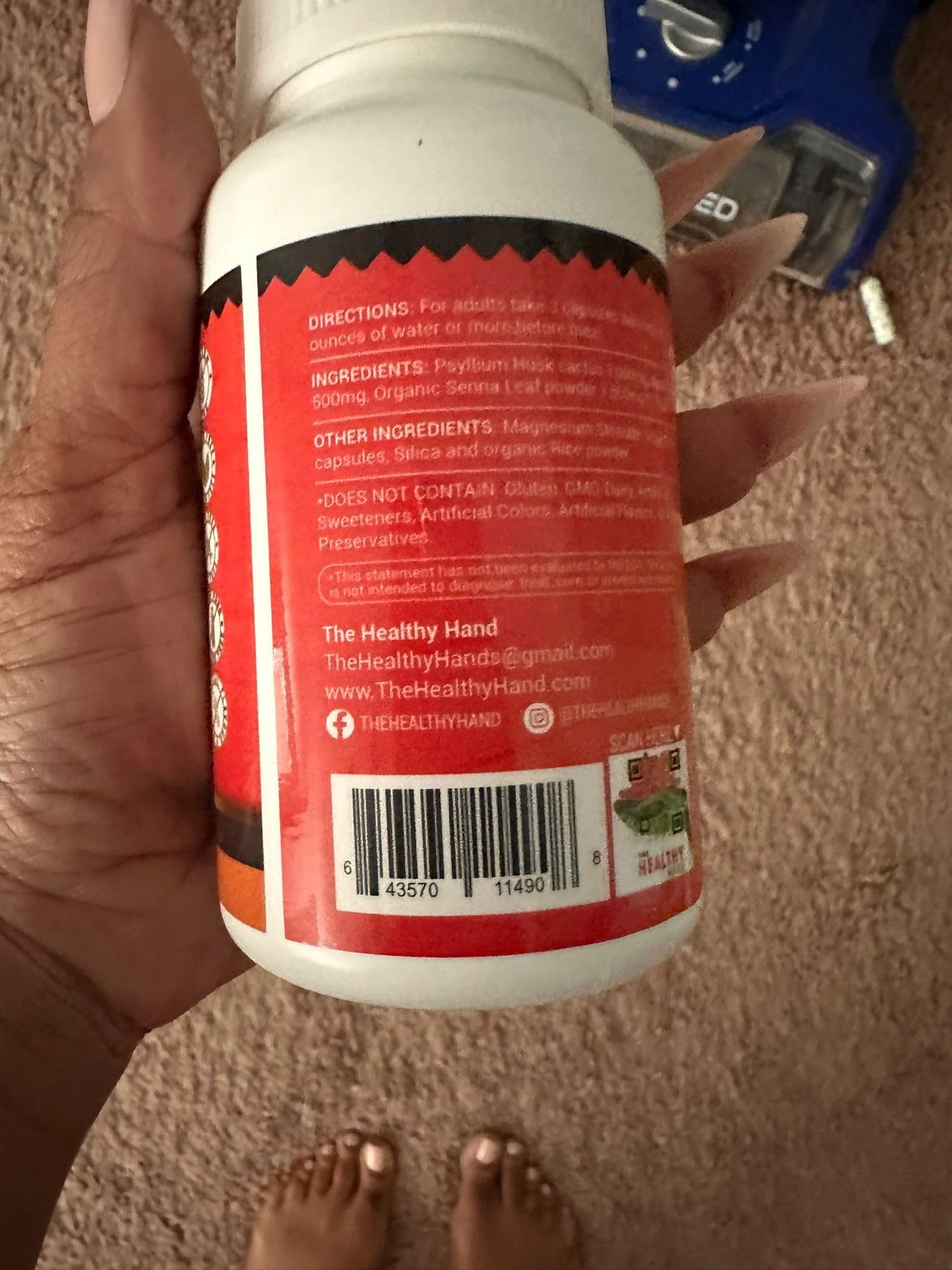 THE HEALTHY HAND Colon Cleanser Total Belly Detox Capsules - Gut Health Support 30 Days Program