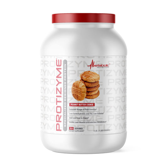 Metabolic Nutrition, Protizyme, 100% Whey Protein Powder, High Protein, Low Carb, Low Fat Whey Protein, Digestive Enzymes, 24 Essential Vitamins and Minerals, 4 Pound (52 ser)