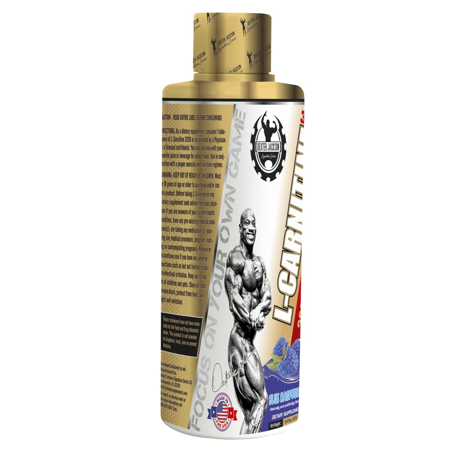 DEXTER JACKSON Gold Series L-Carnitine 3200 | 473.28 Ml (32 Serving, Blue Raspberry)