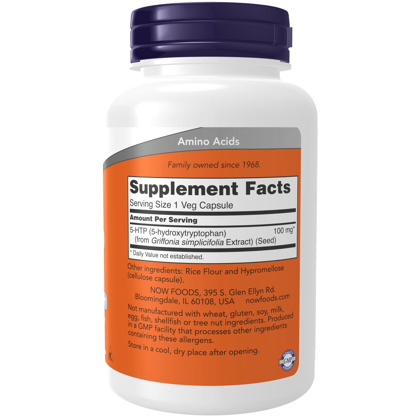 NOW Foods Supplements, 5-HTP (5-hydroxytryptophan) 100 mg, Neurotransmitter Support*, 120 Veg Capsules