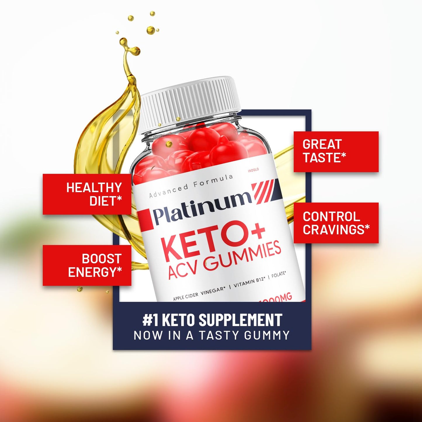 (2 Pack) Platinum Keto ACV Gummies - Advanced Formula Platinum Keto Plus ACV Gummies Apple Cider Vinegar Platinum ACV Gummies Dietary Supplement Reviews Men Women (120 Gummies)