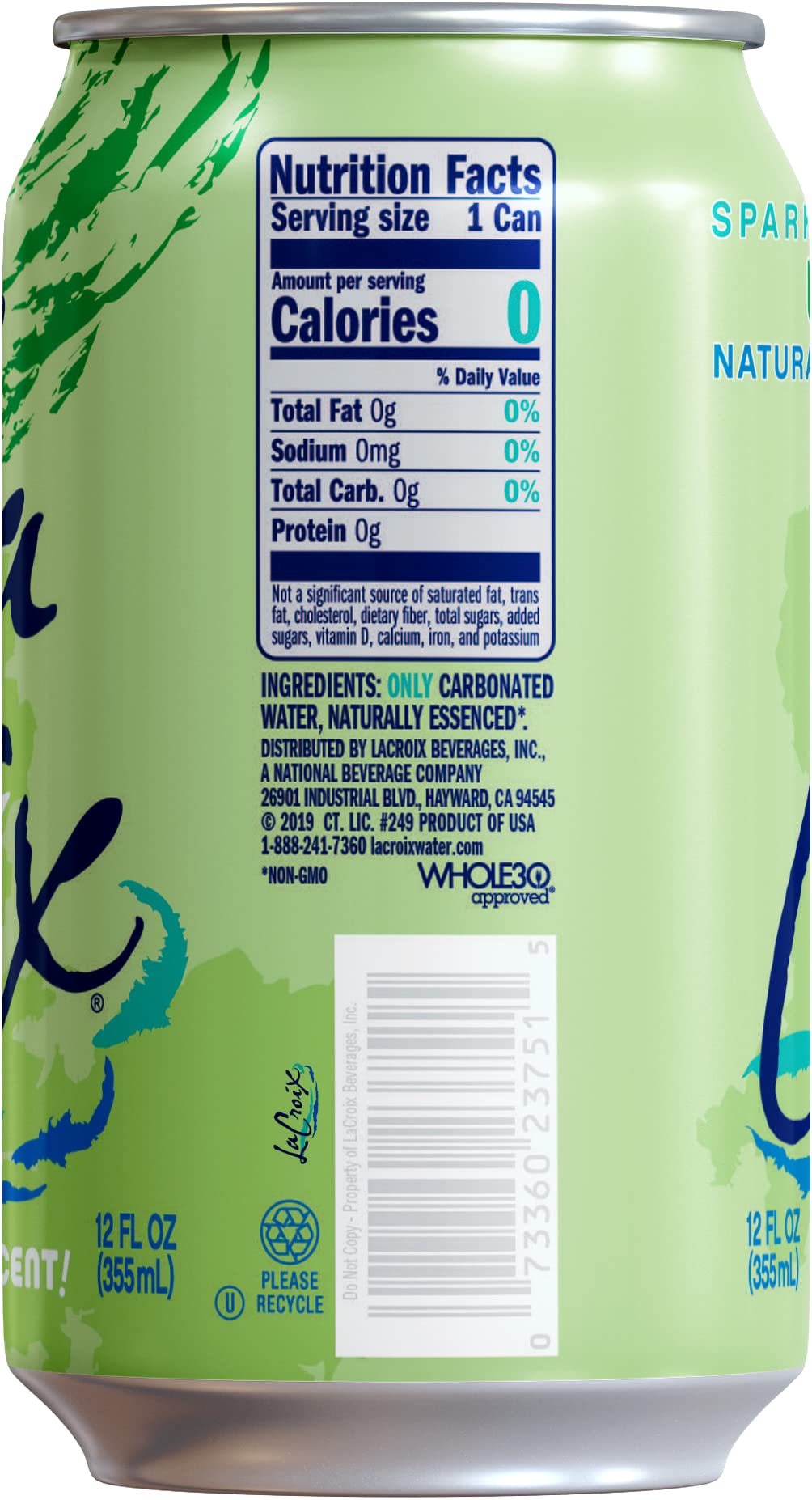 LaCroix Sparkling Water Lime 12 Fl Oz pack of 12