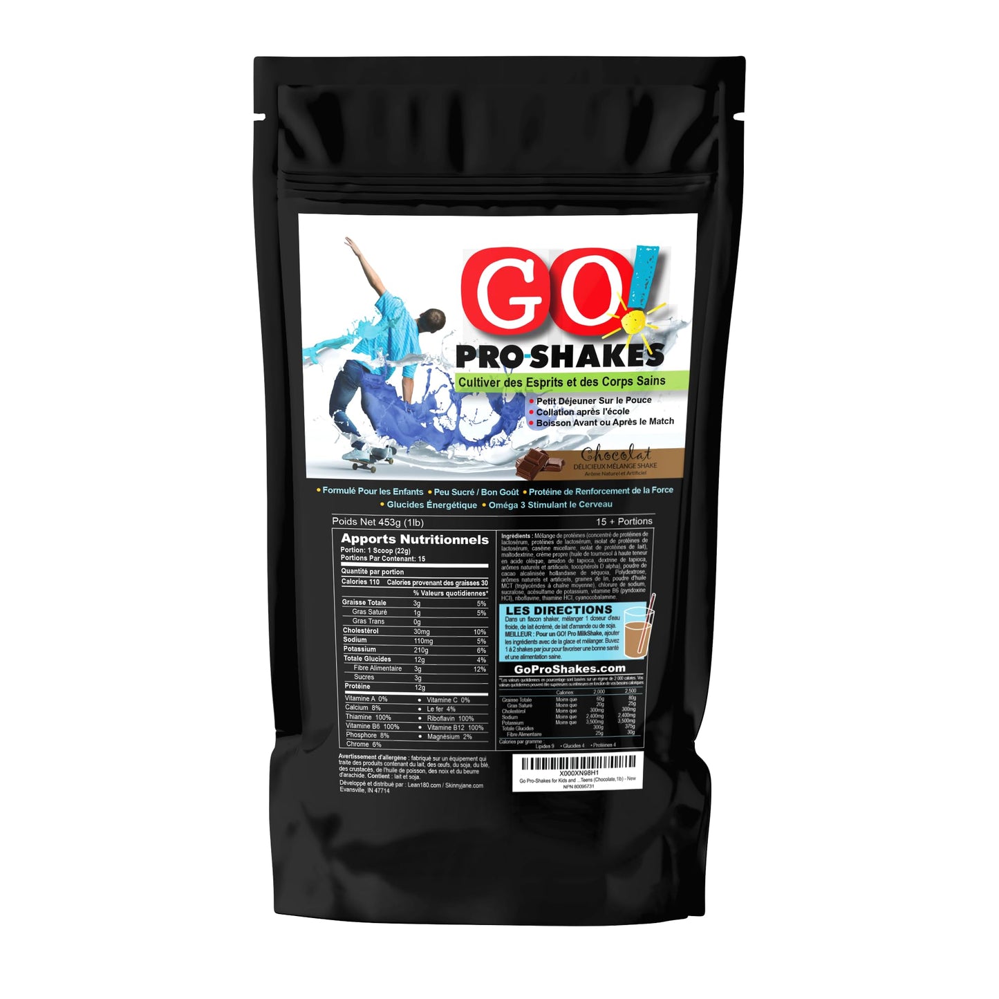 GO! Pro Shakes | Great Tasting Protein Powder Smoothie for Kids Teens | Growth Strength | Healthy Snack | Digestive Enzymes | No Added Sugar | Rich Delicious Taste | Nutrition Sports | Chocolate
