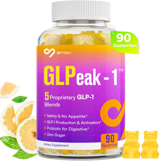GLP-1 Supplement for Women & Men, Natural GLP-1 Support, 5X Targeted Formula, GLP1 with Akkermansia Probiotic & Berberine, for Digestion & Gut, Immune, Energy, Zero-Sugar, Yuzu Flavor - 90 Gummies